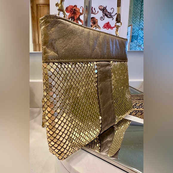 VTG - “Another Y&S Original” - Gold Mesh & Leather - Evening Bag - VGUC - Picture 10 of 17
